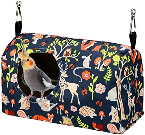 ShuRung Parrot Cockatiel Warm House Bird Nest Bed Winter Hanging Hammock Birds Sleeping Bed Parrot Hideway Bed Polyester Fabric for Parrot Parakeet Cockatiels Budgies Lovebird African Grey (S)