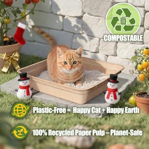 Disposable Litter Box for Cats Large: 2/4/6/8-Pack 17.5X 13.5in Leak-Proof