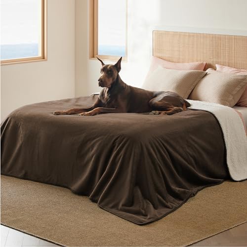 Bedsure Waterproof Blanket for Bed Soft Sherpa Fleece Throw,King 108"x86"
