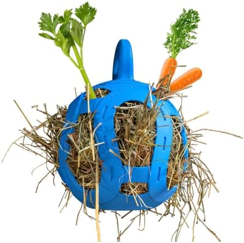 Horsemen's Pride Jolly Hay Ball Stall Toy for Horses, Blue, 8"