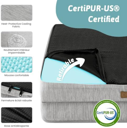 COZY KISS Orthopedic Dog Cooling Bed for Medium Small Dogs, 30x20 inch
