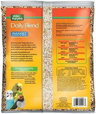 Wild Harvest Daily Blend Bird Food For Parakeet, Canary & Finch, 5 lbs