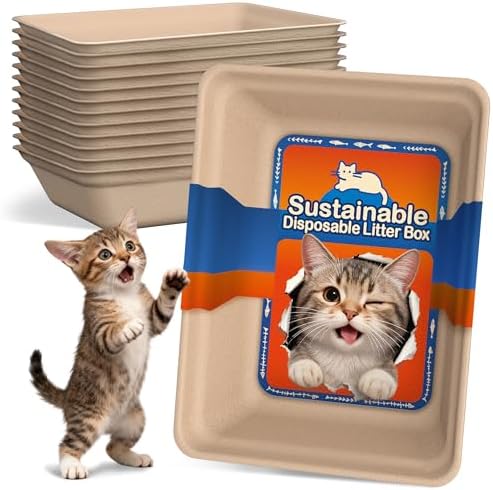 12-Pack Disposable Cat Litter Boxes: Leak-Proof & Odor-Control Cat Trays