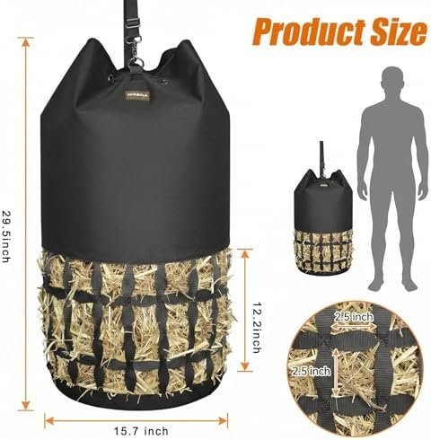 Hay Bags for Horses, Cylindrical Slow Feed Hay Bag
