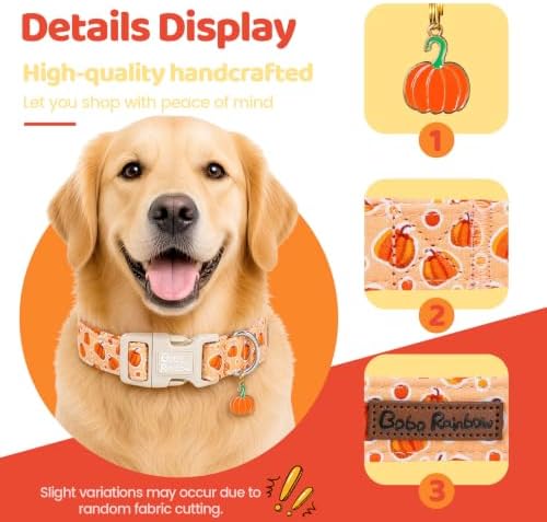 Fall Cute Orange Pumpkin Dog Collar Adjustable for X-Small Dog