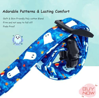 Halloween Blue Star Ghost Print Dog Collar for Small Dogs