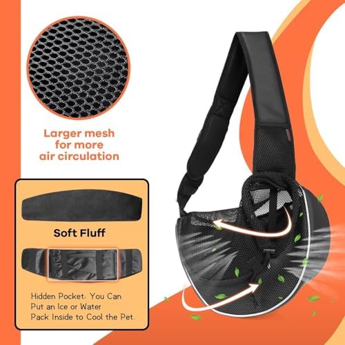 YUDODO Pet Sling Carrier for 5-9 lbs Small Dogs Cat Puppy Crossbody Carrier