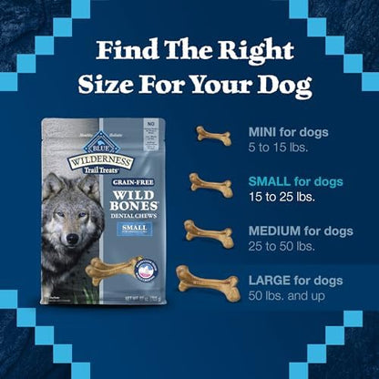 Blue Buffalo Wilderness Small Dog Dental Chews, Grain-Free, 27 oz