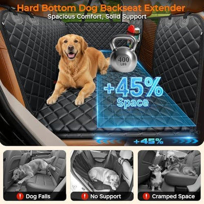 URPOWER Hard Bottom Dog Car Seat Cover for Back Seat, Waterproof Hammock