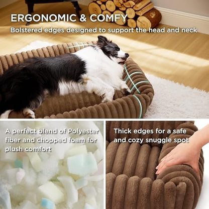Bedsure ComfyFleece™ Cute Dog Bed for Small Dogs & Cats，20in Camel Brown