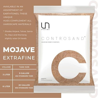 UNS Controsand - Mojave, 3L - Natural Freshwater 0.4-0.9mm Warm Sand for Aquascaping Planted Tanks - Aquarium, Terrarium, Paludarium Substrate for Betta, Shrimp, Fish, Jumping Spider, Turtle