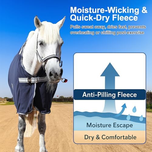 Horse Fleece Cooler Blanket, Moisture Wicking Post-Workout Drying
