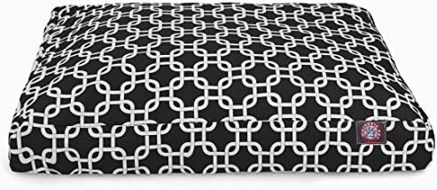 Majestic Pet Rectangular Dog Bed, Large, 44x36x5 in, Washable, Black