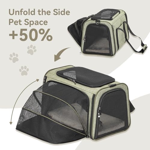Petsfit Medium Expandable Cat Carrier for Air Travel, Up to 13 lb