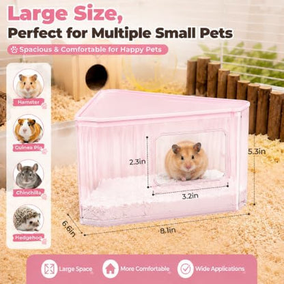 Hamster Sand Bath Container, Large Dust Bath House with Scoop, Purple