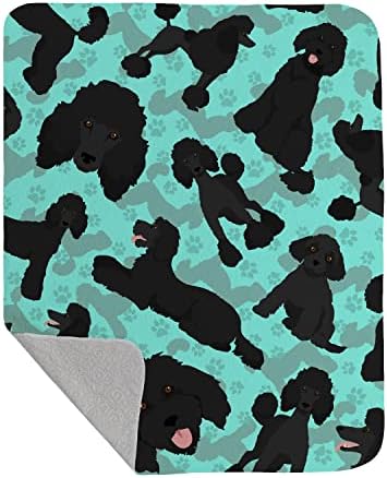 Caroline's Treasures MLM1022LQB Black Standard Poodle Quilted Blanket 50x60 Artwork Pattern Quilted Throw Blanket for Bed, Couch, Sofa, Soft and Lightweight