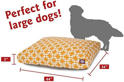 Majestic Pet Rectangular Dog Bed, Large, 44x36x5 in, Washable, Yellow