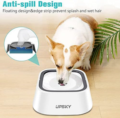 UPSKY 35oz No-Spill Pet Water Bowl, Slow Water Feeder for Dogs and Cats