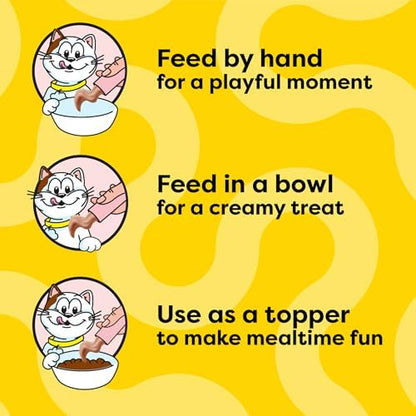 Temptations Lickable Puree Kitten Cat Treats, Salmon & Dairy, 4 Count, 11pk