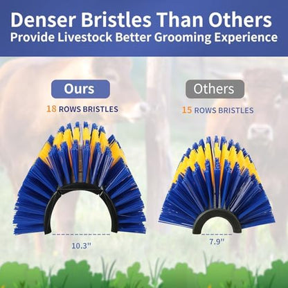 Livestock Scratching Brush, Upgraded Large Cattle Scratcher with 6 Screws, Horse Brushes for Grooming, Relieve Itching on the Back of Livestock, Cattle Supplies for Horse, Goat, Cow, Pig (XL Brush)