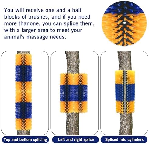 Livestock Scratching Brush Goat Scratcher Full Massage Grooming Brush with 4 Screws for Cattle, Sheep, Horses, Pigs