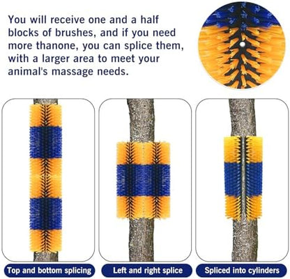 Livestock Scratching Brush Goat Scratcher Full Massage Grooming Brush with 4 Screws for Cattle, Sheep, Horses, Pigs