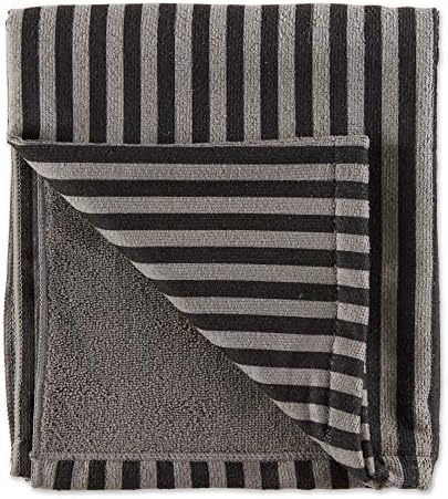 Bone Dry Pet Grooming Towel Collection Absorbent Microfiber X-Large, 41x23.5", Striped Black