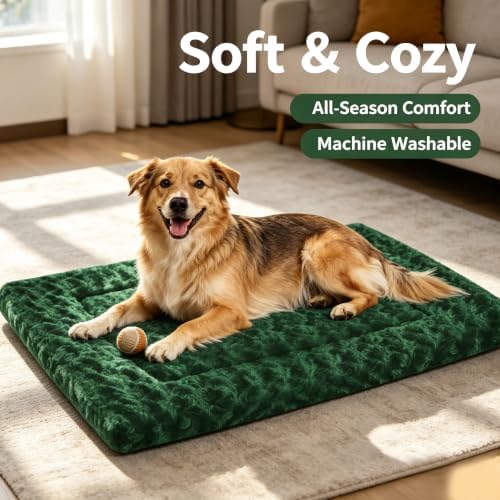 Dog Bed Mat - Dog Crate Pad - Reversible Dog Mat for Pet Comfort - Soft Bed Pads with Dual-Sided Design for All Seasons - Durable, Machine Washable Mat for Crates, Travel, and Home