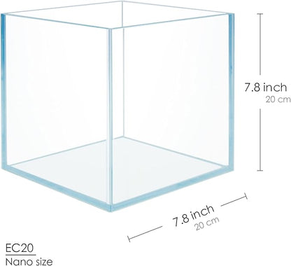 Cube Rimless Frameless Extra Clear All Glass Aquarium, Low Iron Glass Tank, 5mm Glass, White Leveling Mat Included, w/Lids Options
