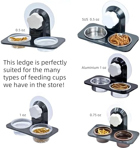 Lizard Gecko Feeding Ledge Holder, with 100 pcs 0.5oz Food Cups Dish