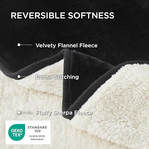 Bedsure Waterproof Dog Blankets for Large Dogs Sherpa Fleece Throw, 50X60