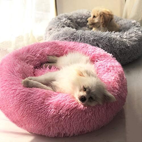 Dog Bed for Small Dogs & Cats, 24 Inch Medium Fluffy Washable Donut Bed