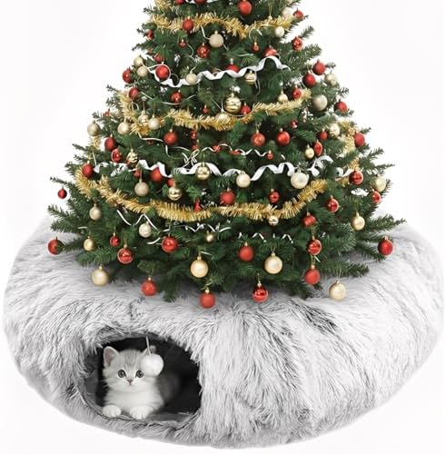 Cat Tunnel Bed for Indoor Cats with Hanging Ball