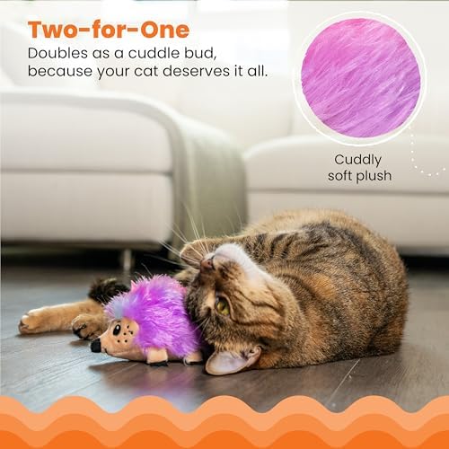 Catstages Catnip Plushies Hedgehog – Interactive Plush Catnip Toy for Batting, Kicking, Chasing & Cuddling