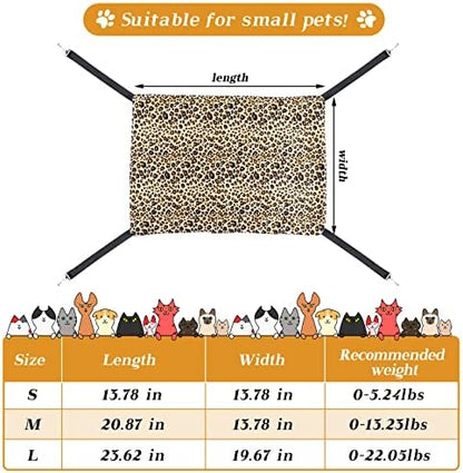 Jetec 2 Pack Cat Hammock for Cage, Leopard and Dot, L