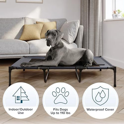 PETMAKER Elevated Dog Bed Cover - 48x36-Inch Replacement Pet Bed Cover with Mesh Panel - for Indoor/Outdoor Use - Dog Cot Not Included (Blue)