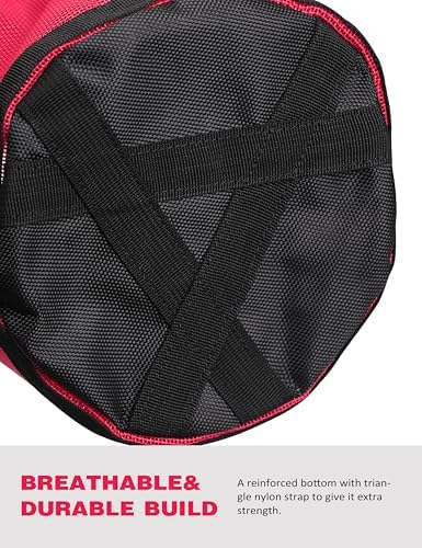 Harrison Howard Horse Muzzle Feed Bag Nylon Mesh Grain Feed Bag with Padded Neck Strap Adjustable Belt Pink Large