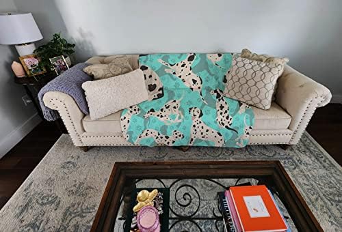 Caroline's Treasures MLM1033LQB Dalmatian Quilted Blanket 50x60 Artwork Pattern Quilted Throw Blanket for Bed, Couch, Sofa, Soft and Lightweight