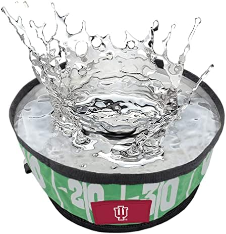 Pets First NCAA Indiana Hoosiers Collapsible Dog Travel Bowl Set, 2 Pack Food & Water Bowls for Dogs, Best Portable & Lightweight Leak-Proof Dog Bowls for Travel