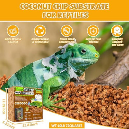 Legigo 10LB Coconut Husk for Reptiles, 72QT Natural Coconut Fiber Substrate