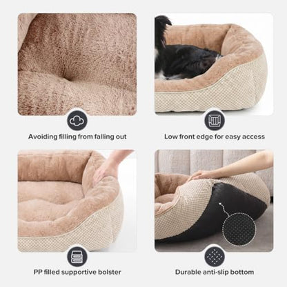 INVENHO Large Dog Bed, Washable Orthopedic Warming Soft Sleeping Durable with Anti-Slip Bottom