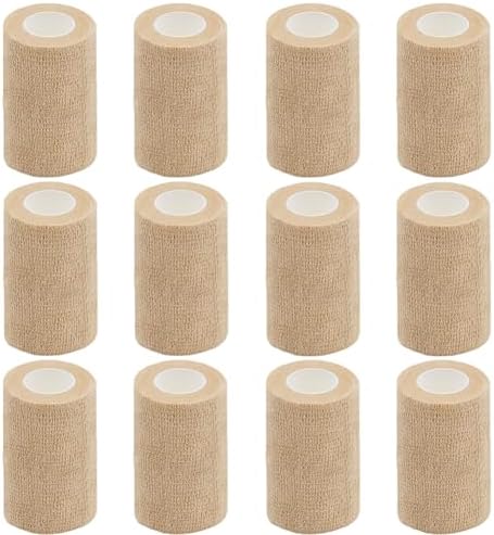Self Adhesive Bandage Wrap, 3 Inches, 12 Pack