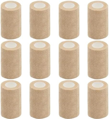 Self Adhesive Bandage Wrap, 3 Inches, 12 Pack