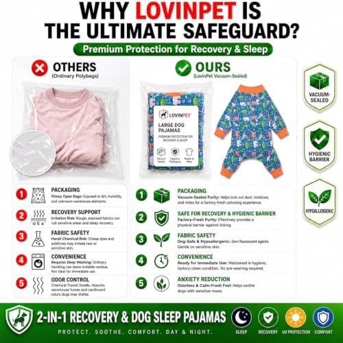 LovinPet Large Breed Dog Clothes Pajamas, Dinosaur Land Blue Print, 3XL