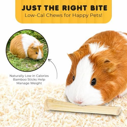 SunGrow Sweet Bamboo Chew Sticks for Rabbits, 100g (3.5 oz) Bunny Molar Chew Sticks for Guinea Pigs, Chinchillas, Gerbils, Hamsters and Small Animals