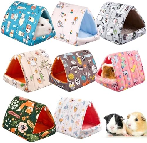 Cinnvoice 8 Pcs Guinea Pig Hideout Washable Bed for Hamster Bunny, 7.9 in