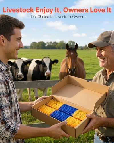 VEVOR 2 Way Livestock Scratching Brush, Dual Sided Goat Scratcher Brush with Mounting Bracket, 16.9" x 3.9" Cow Scratcher for Back Itch Relief, Massage Grooming Scratch Tool for Horse Cattle Sheep Pig