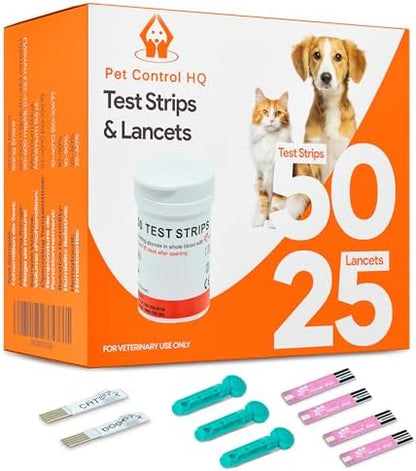 50 Test Strips for Pet Control HQ Glucose Monitor - Accurate Diabetes Testing for Dogs & Cats (Compatible with Pet Control HQ Glucose Monitoring)