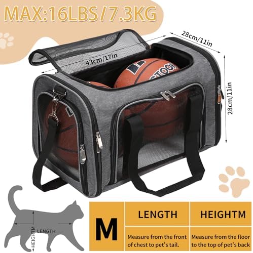 Soft-Sided Cat/Dog/Pet Carrier, Collapsible Pets Travel Carriers