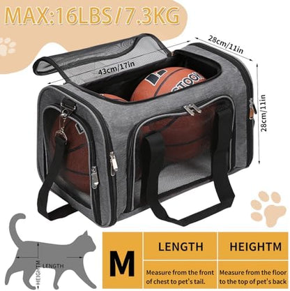 Soft-Sided Cat/Dog/Pet Carrier, Collapsible Pets Travel Carriers
